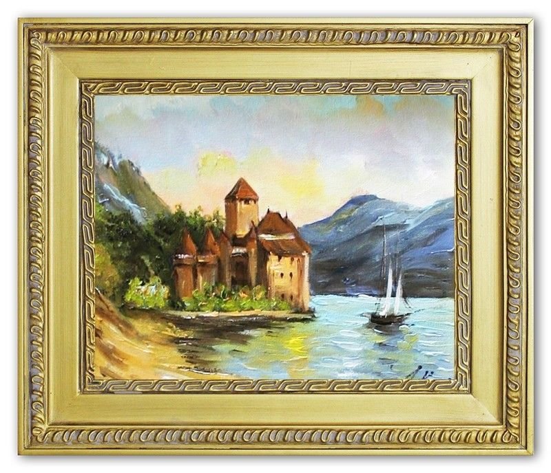 Ölbild Bilder Bild Öl Gemälde Ölgemälde Schloss Handarbeit Mit