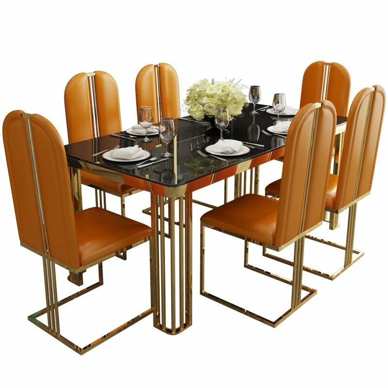 Klassischer Esszimmer Set 9 tlg. Esstisch 8x Stühle Vitrine Wohnzimmer