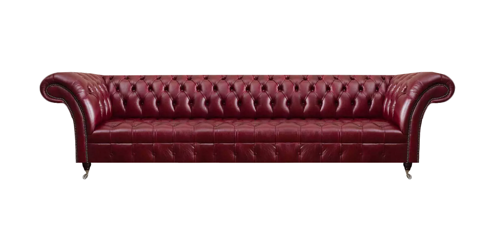 Chesterfield Rotes Ledersofa Wohnzimmer Viersitzer Moderne Sitzmöbel