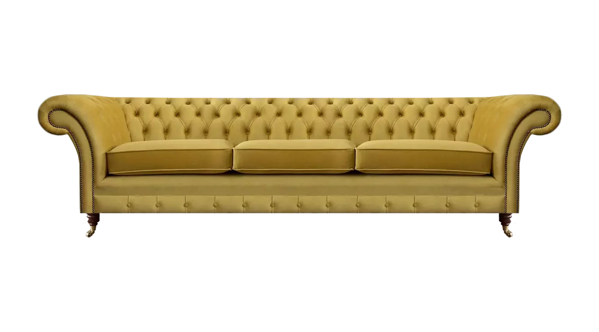 Chesterfield Neu Luxus Sofa Dreisitzer Polstermöbel Modern Gelb Textil