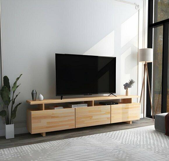 Hellbrauner TV-Ständer Designer Wohnzimmer Sideboard Luxus Lowboard