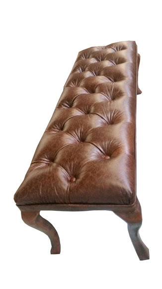 Fußhocker Hocker Chesterfield Ottoman Pufa Fußablage Polster Vollleder