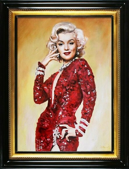 marilyn monroe Kleid Wind Erotik Echte Handarbeit Rahmen Öl Gemälde