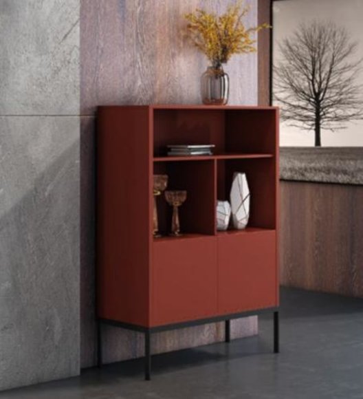 Italienische Kommode Stil Möbel Hoch Designer Schrank Schränke Orange