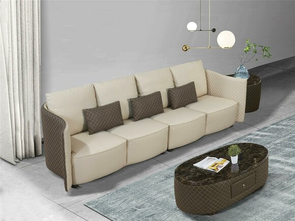 Sofa Couch Polster Sofas 5 Sitzer Textil big xxl Wohnzimmer Couchen Leder