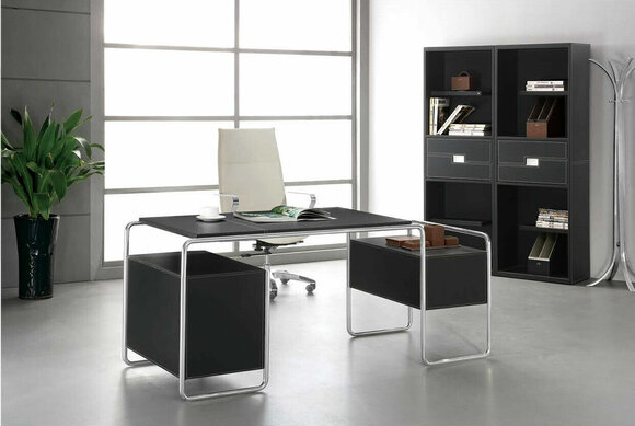 Design Luxus Möbel 3-tlg, Büro Set Schreibtisch und 2x Aktenschrank