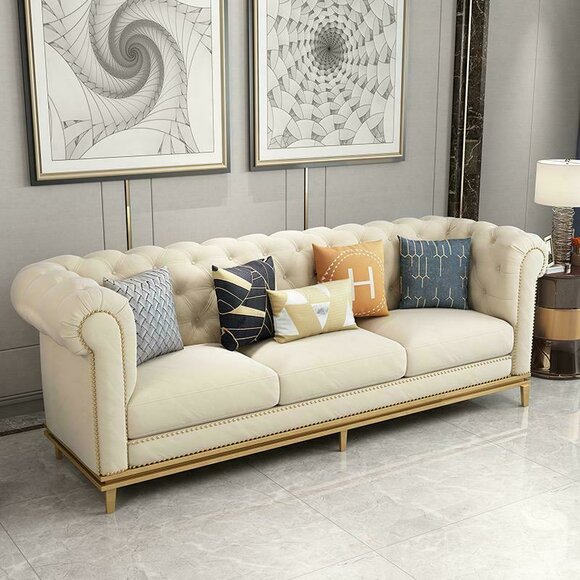 Klassischer Dreisitzer Sofa 3 Sitzer Design Chesterfield Italienische Stil Möbel