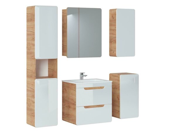 Design Badezimmer Möbel Bad 5tlg. Set Garnitur Schrank Waschbecken