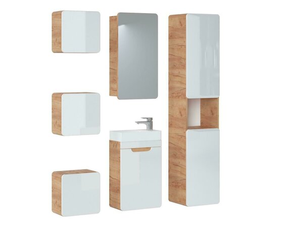 Design Badezimmer Möbel Bad 6tlg. Set Garnitur Schrank Waschbecken