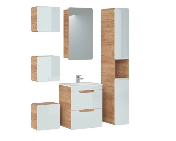 Design Badezimmer Möbel Bad 6tlg. Set Garnitur Schrank Waschbecken