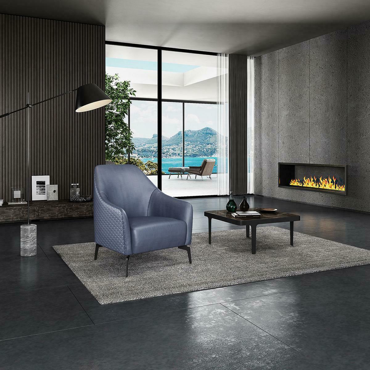 Moderner Design Sessel Leder Wohnzimmer Lounge Luxus Design Möbel