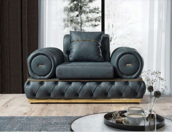 Sessel Chesterfield Sitz Barock Rokoko Klassische Möbel Wohnzimmer Polster Neu