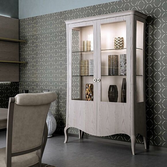 Glasschrank Wohnzimmer Sideboard Vitrine Holzschränke Möbel