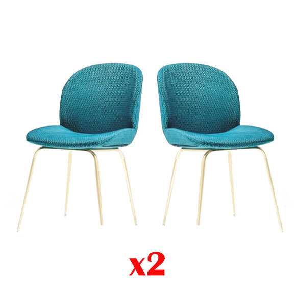 2x Stuhl Gruppe Stühle Garnitur Textil Stoff Neu Gepolsterte Esszimmer