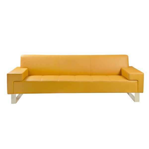 Gelbes 2-Sitzer Sofa Polster Wohnzimmer Couch Zweisitzer Stilvoller 2-er