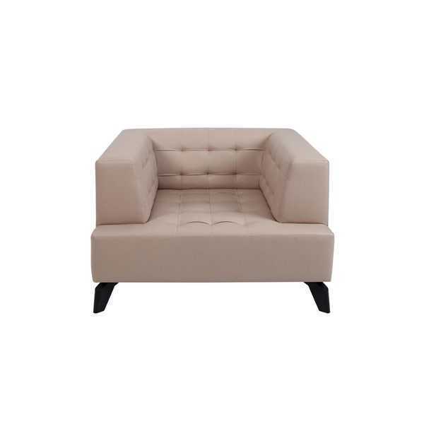 Luxus Beiger Ledersessel Polster Lounge Einsitzer Relax Clubsessel Stil