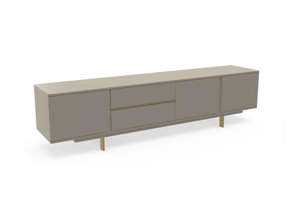 Luxus Wohnwand tv Ständer rtv Lowboard Holz Wohnzimmer Beige Möbel