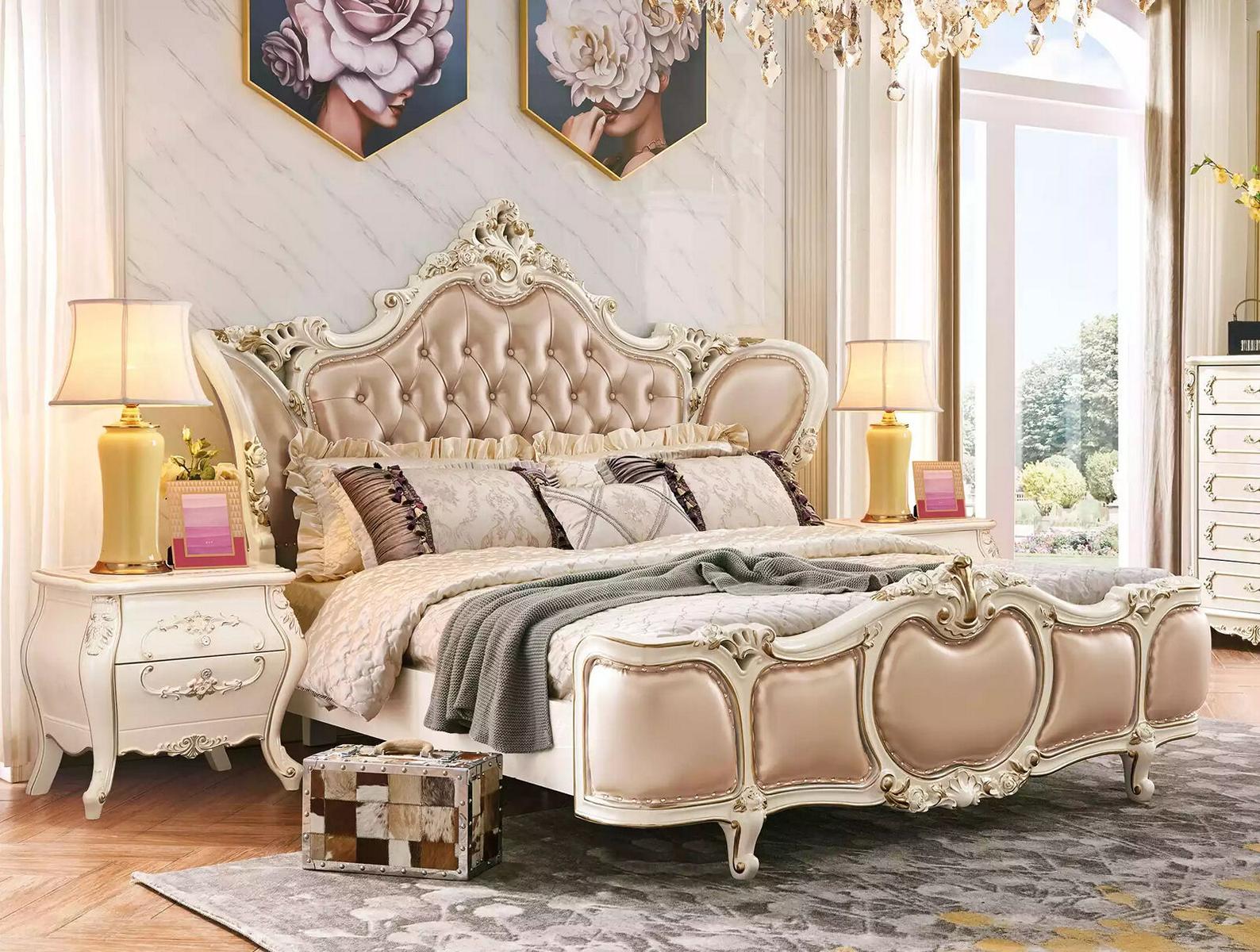 Schlafzimmer möbel Bett 2х Nachttische Luxus-Set Neu klassische Möbel 3tlg