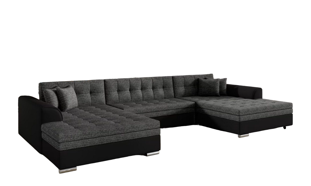 Klassisch Design Ecksofa Vento Bettfunktion Couch Polyester Sofort