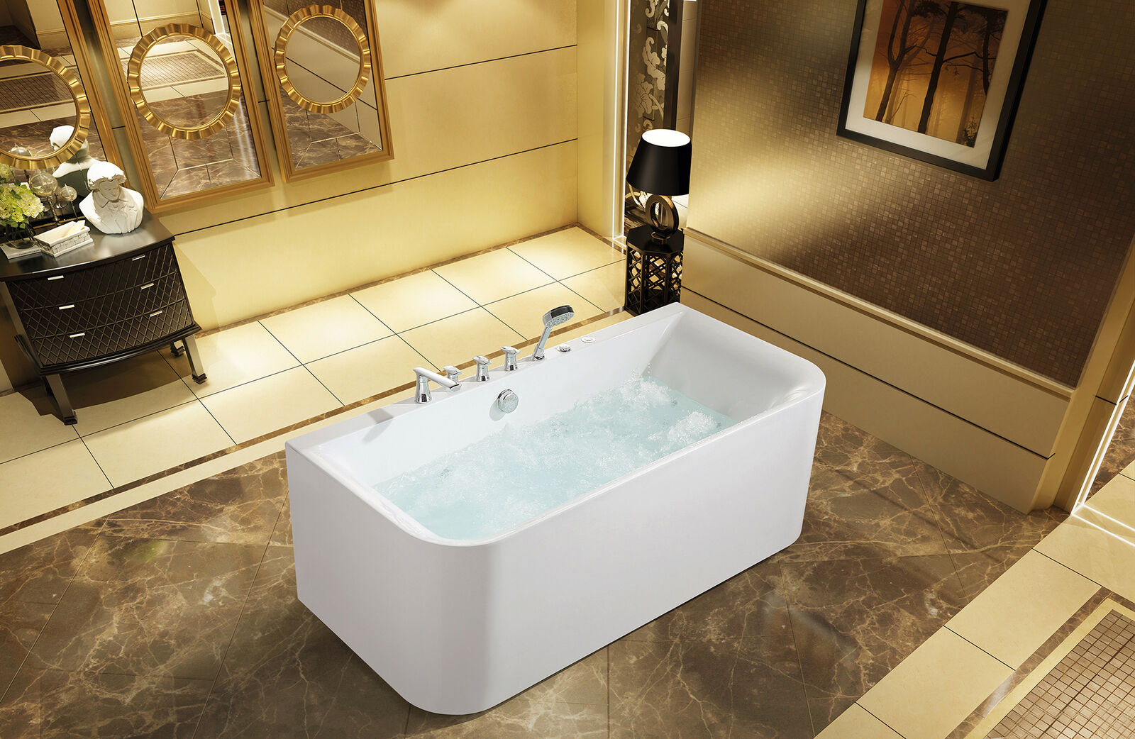 Home Spa Indoor Badewanne Whirlwanne Whirlpool Weiß Wanne Relax