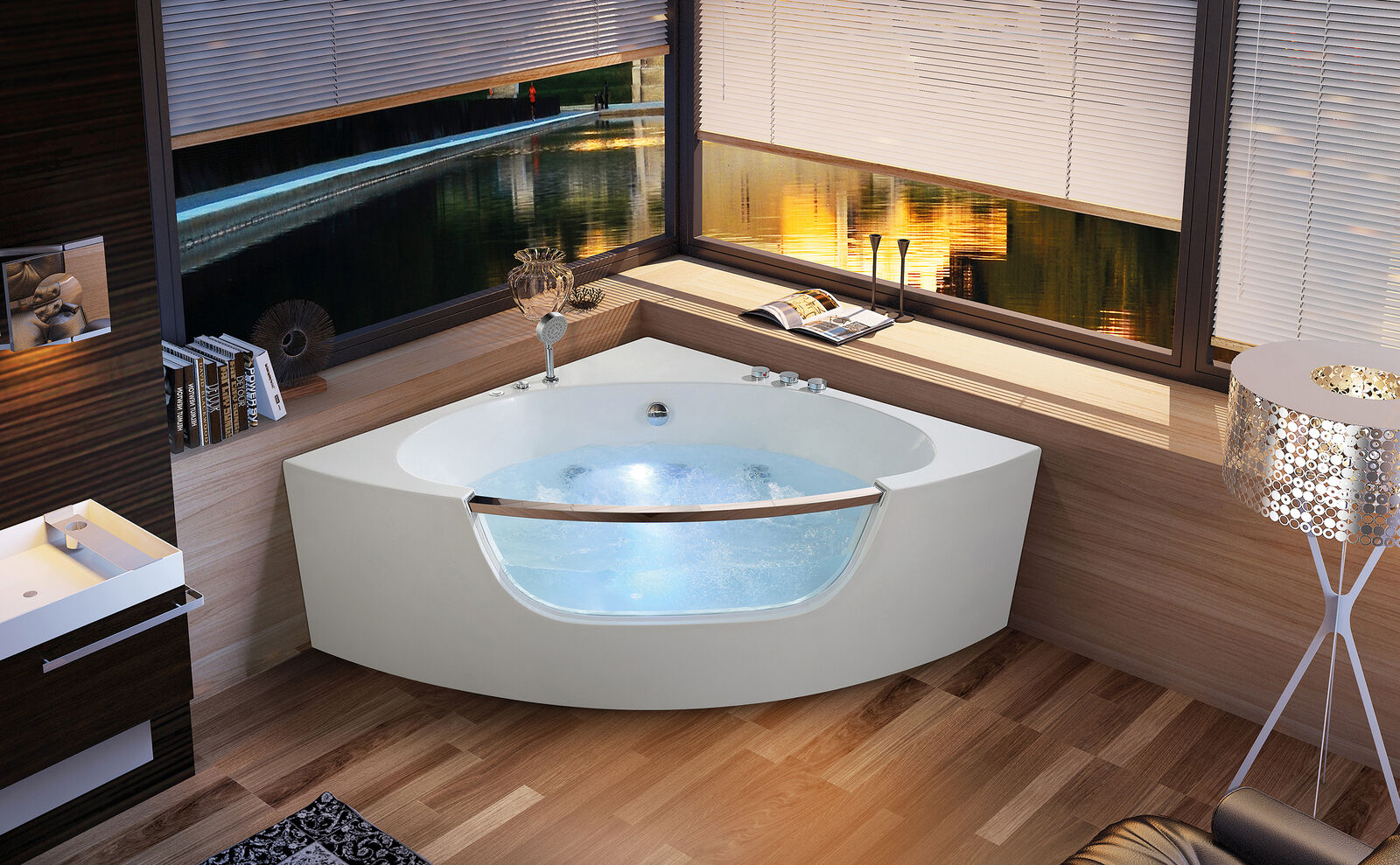 Eckwanne Eckbadewanne Whirlpool Relax Wanne Spa Indoor Badewanne