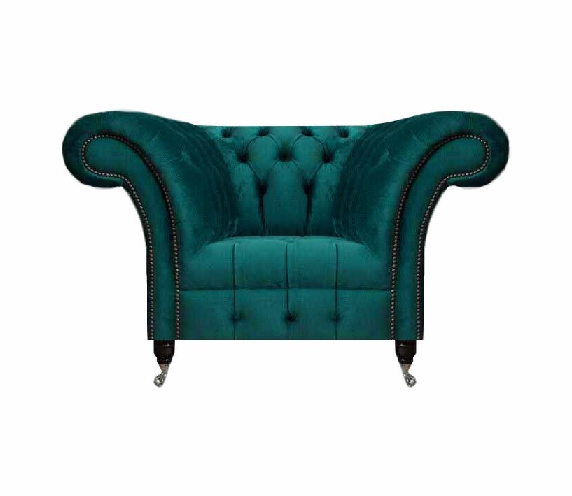 Sessel Design Möbel Grün Modern Einrichtung Chesterfield Wohnzimmer Neu