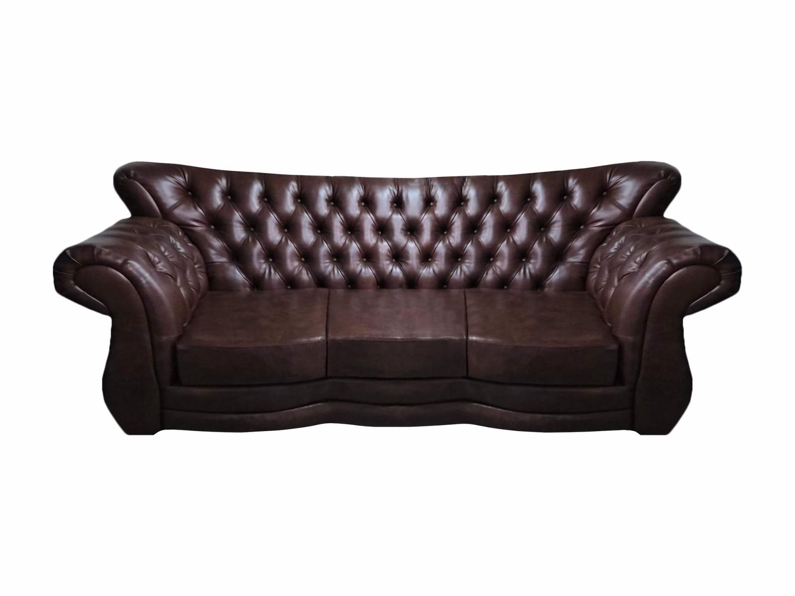 Chesterfield Leder Sofa Couch Dreisitze Wohnzimmer Luxus Einrichtung