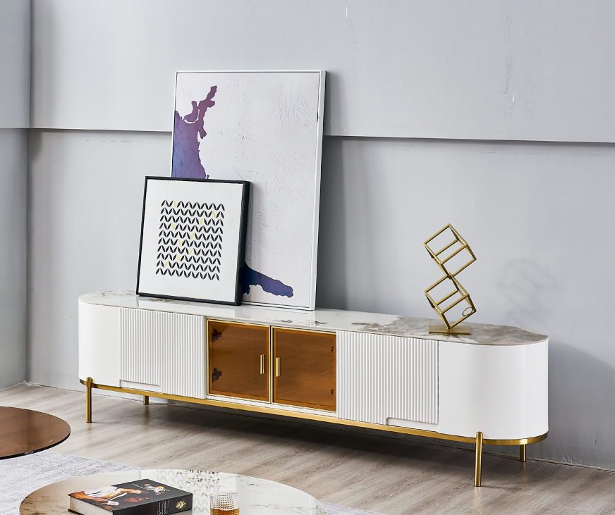 Luxus rtv Lowboard tv Ständer Sideboard Wohnzimmer Holz Weiß Modern Sofort