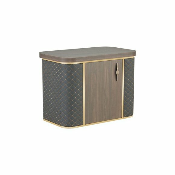 Kommode Zweifarbig Braun Schwarz Modern Design Stil Arbeitszimmer Holz