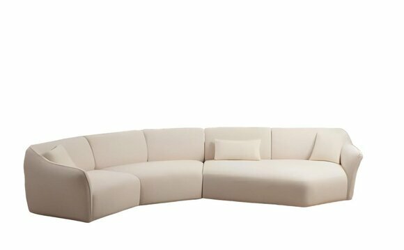 Weißes Stoffsofa Designer Wohnzimmer Möbel Textil Couchen Edler 4-Sitzer