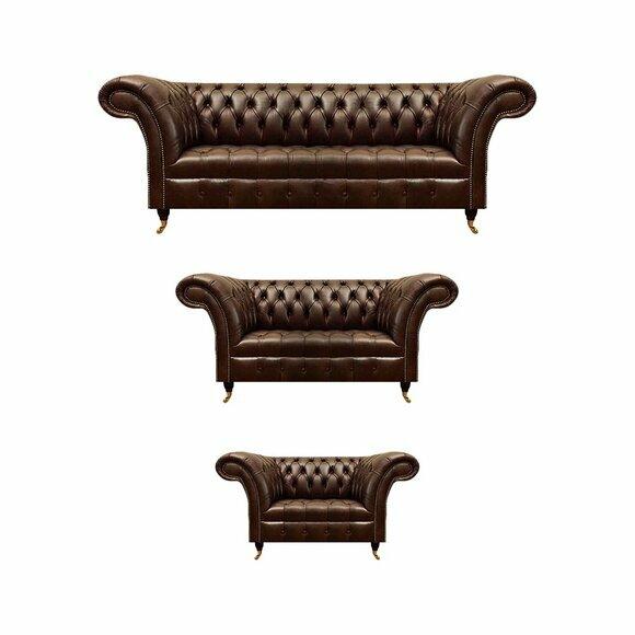 Dunkelbraune Chesterfield Sofas Ledercouchen Wohnzimmer Polstermöbel