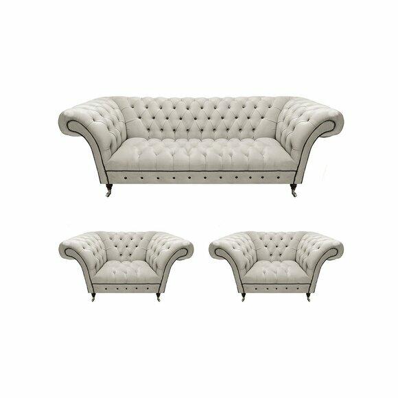 Luxuriöse Chesterfield Möbel Designer 2x Lehnsessel Moderner Dreisitzer