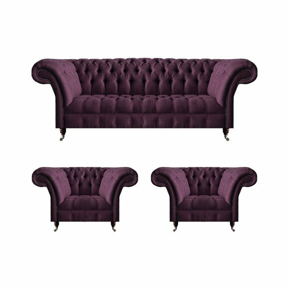 Elegante Chesterfield Polstergarnitur Moderne Wohnzimmer Couchen Sessel