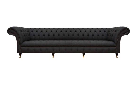 Schwarze Chesterfield Polstercouch Exklusive Wohnzimmer Couch 4-Sitzer