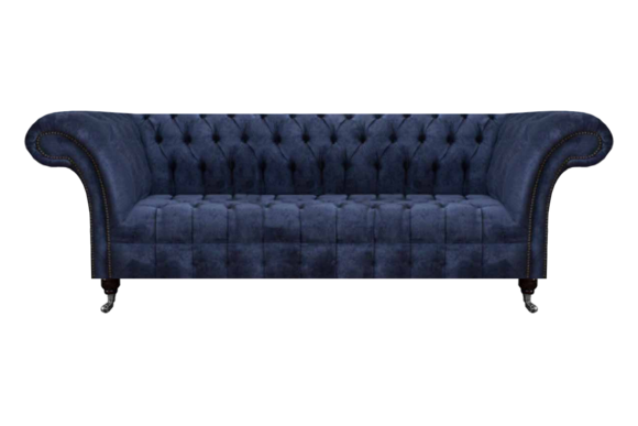 Dunkelblaues Chesterfield Sofa Sitzmöbel Polstercouchen Textil Möbel