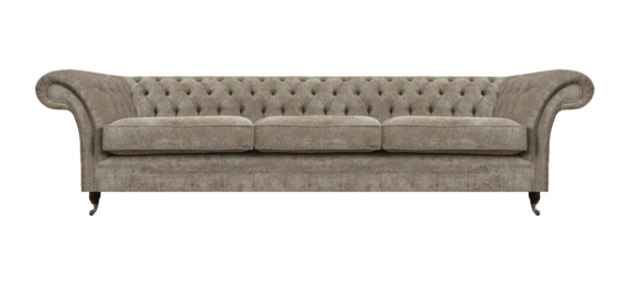 Hellgraue Chesterfield Sitzcouch Polstermöbel Designer Dreisitzer Sofa