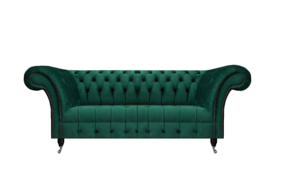 Dunkelgrüne Chesterfield Möbel Moderne Wohnzimmer Couchen Textil Sofas