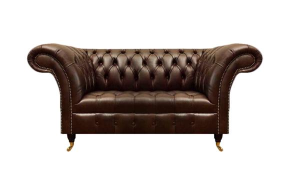 Schicker Brauner Chesterfield Dreisitzer Wohnzimmer Möbel Luxus Sitzer