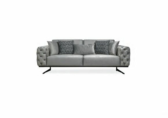 Graue Chesterfield Couch Designer Wohnzimmer Polster Möbel 3-Sitzer