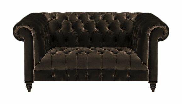 Chesterfield Exklusive Braune Couch Moderner Zweisitzer Polster Möbel