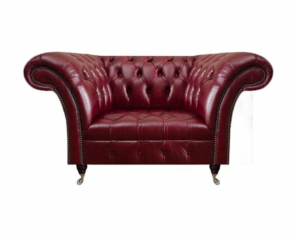 Chesterfield Roter Wohnzimmer Sessel Designer Leder Einsitzer 1-Sitzer