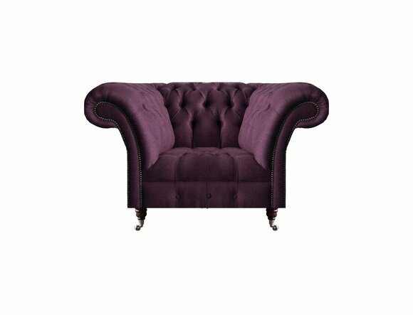 Chesterfield Lila Sessel Wohnzimmer Einsitzer Designer Edler Lehnsessel