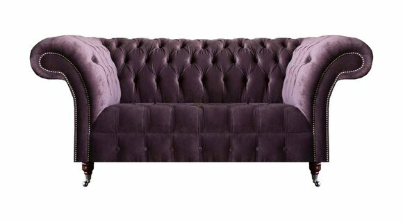 Schicker Chesterfield Lila Dreisitzer Wohnzimmer Polstercouch Edle Möbel