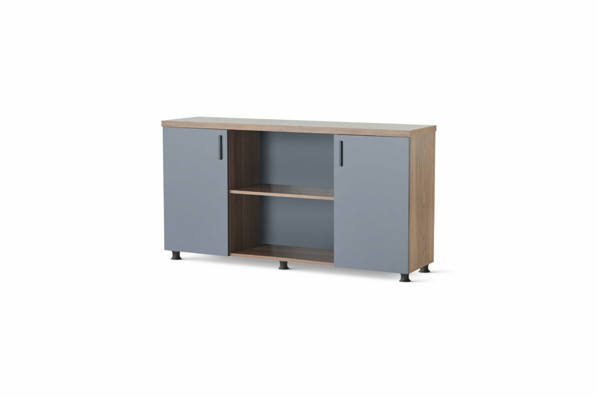 Braun-Grauer Aktenschrank Designer Arbeitszimmer Holz Stauraum Kommode