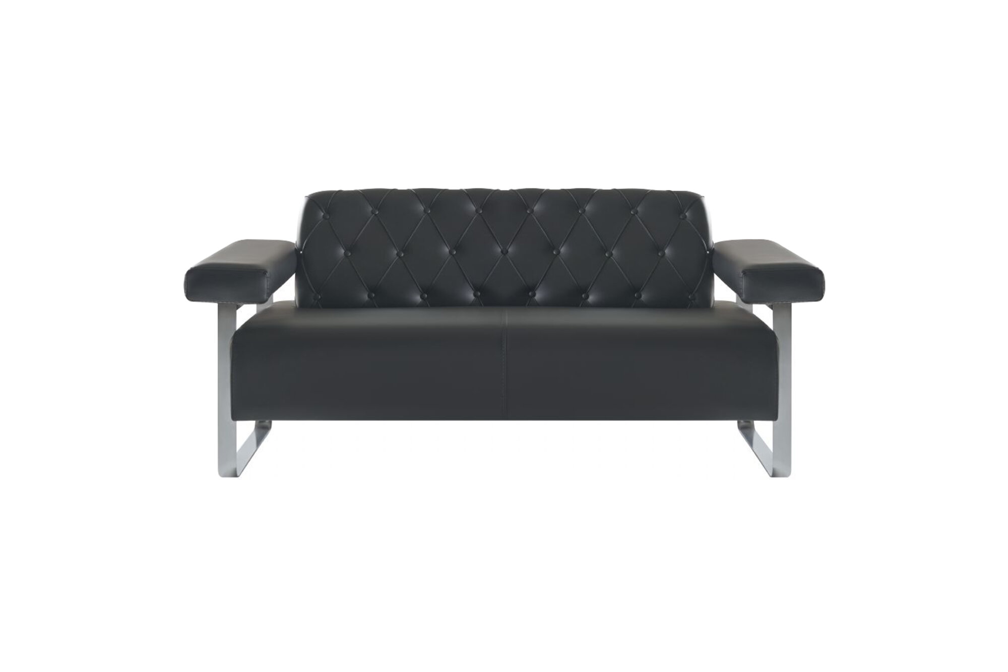 Luxus Schwarz 2-Sitzer Sofa Chesterfield Stil Original Designer Modern