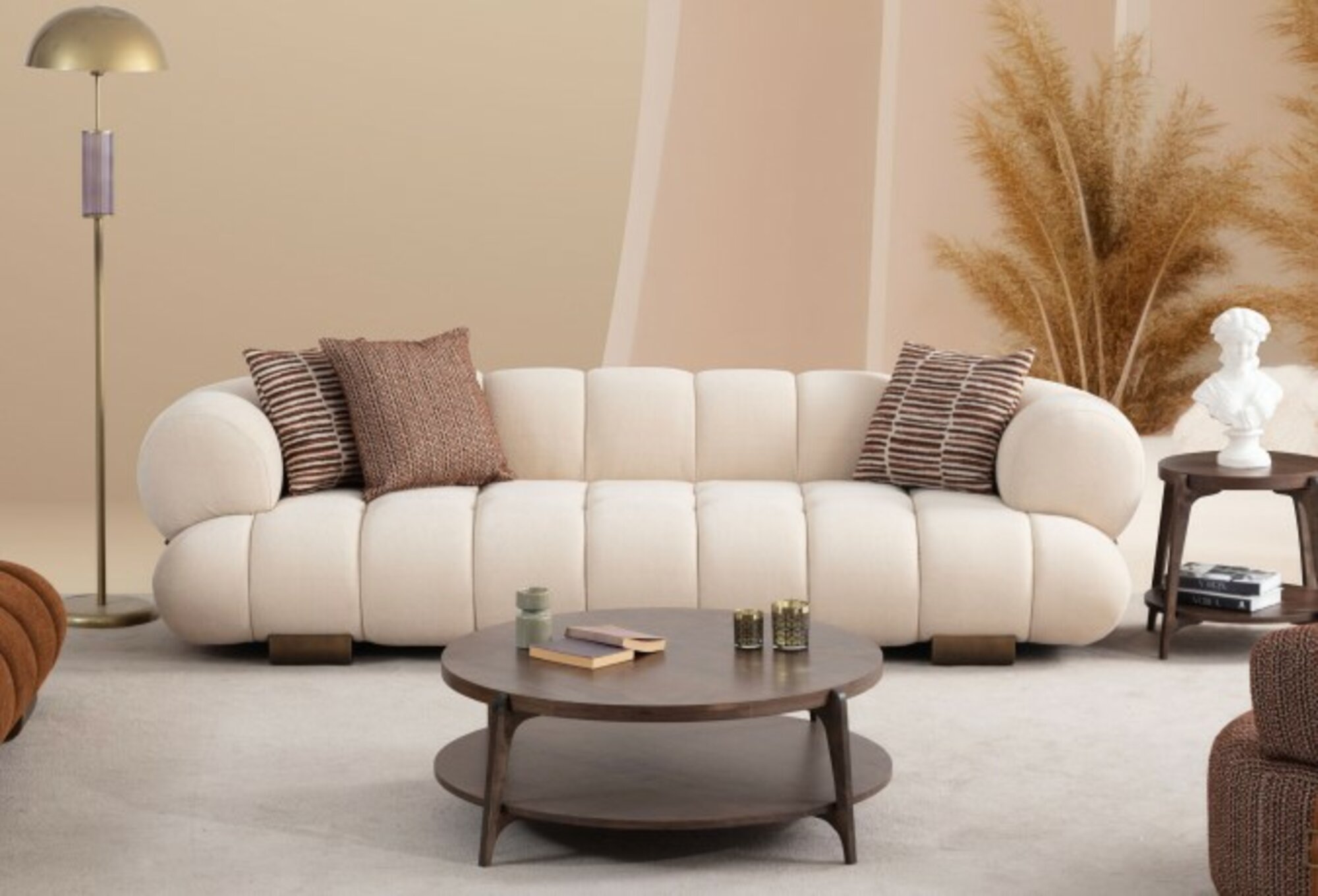 Weißer Wohnzimmer Dreisitzer Designer Polstersofas Luxuriöse Couchen