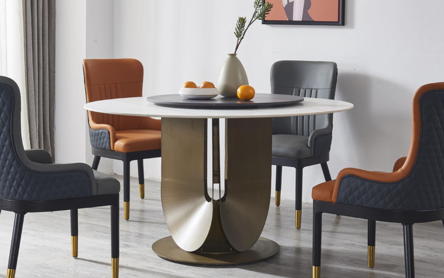 Runder Säulen Tische Design Tisch Rund Stein Möbel Esszimmer Esstische Modern