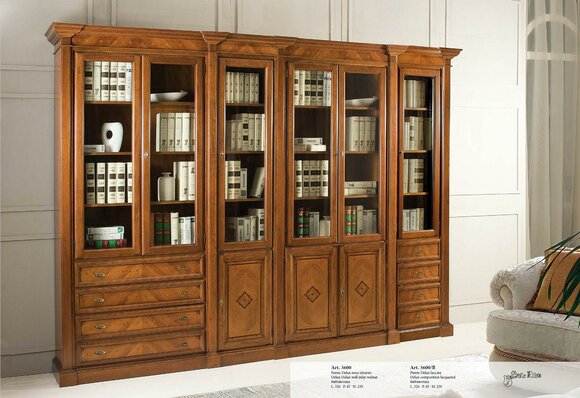 Bücher Regal braun Vitrinen Schrank Bücherschrank Vitrine Bücherregal Regale