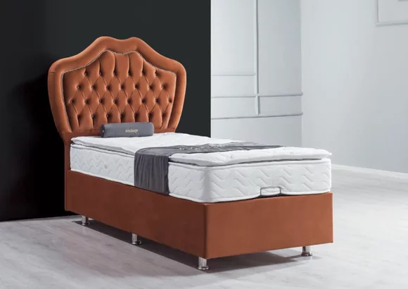 Bett Braun Einzelbett Boxspring Betten Luxus Schlafzimmer Chesterfield