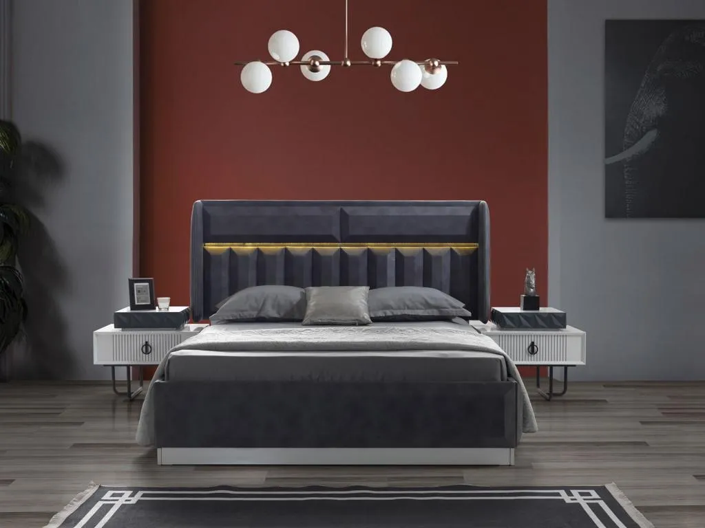 Bett Designer Polster Luxus Hotel Polster Betten Loft Stil Schlafzimmer